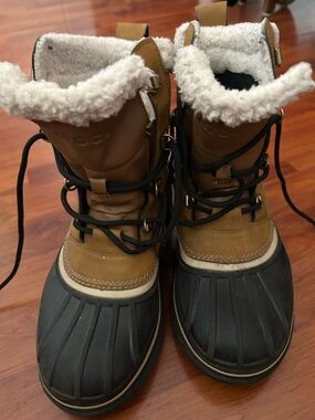 CROCS MENS Brown Shearling-Lined Winter Duck Boots
